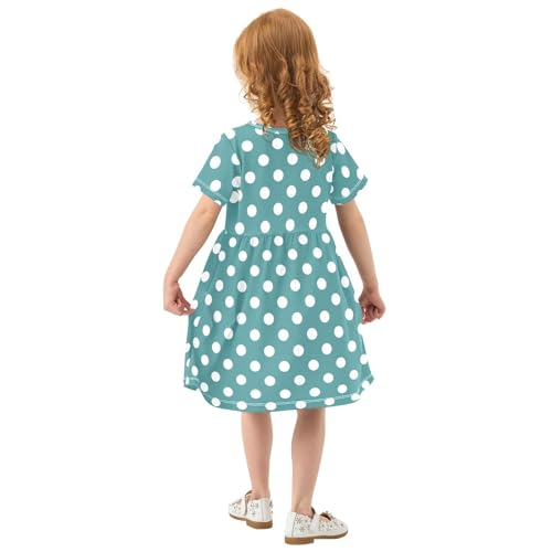 Emelivor Polka Dot Girls Summer Dress Toddler Casual Dresses Short Sleeve Dress Clothes for Girl,2T3
