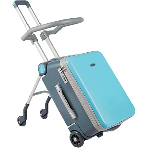 Travel Suitcase, Waterproof Multifunctional Carry-on Suitcase That Can Sit and Ride On Board, Travel Suitcase That is Wear-Resistant, Shock-orbing and Durable, Upgraded, Blue