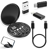 YANZIE USB Adapter, Micro USB Charging Cable with USB C Lighting Adapter, Lighting to USB C Adapter, Multi Charging Cable Storage Box Contains SIM Card Holder