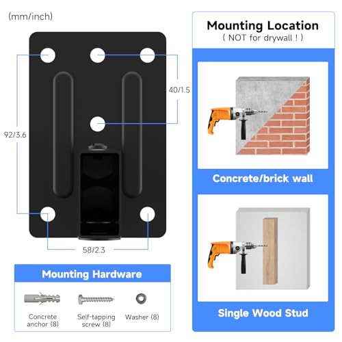 image for Suptek Speaker Wall Mounts - Dual Speaker Stands for Surround Sound, U