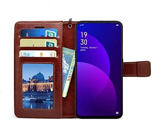 Image of Fastship Vintage Magnatic Closer Leather Flip Cover Compatible Model for Vivo V2225 / Vivo Y56 5G - Executive Brown