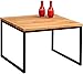 HomeTrends4You 264022 Stolik kawowy Sira 1, kwadratowy, prawdziwe drewno dąb dziki lity olejowany, stelaż metalowy czarny, 60 x 60 cm, wysokość 43 cm