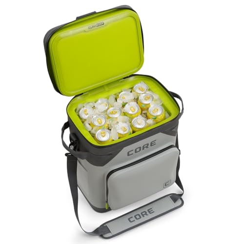Image of CORE Magnetic Leak Proof Soft Cooler with Waterproof Zipper | Insulated Bag Portable Ice Chest Box | Best Soft Cooler for Food & Beverages for Tailgating, Car Camping, Travel, and Family Beach Picnics