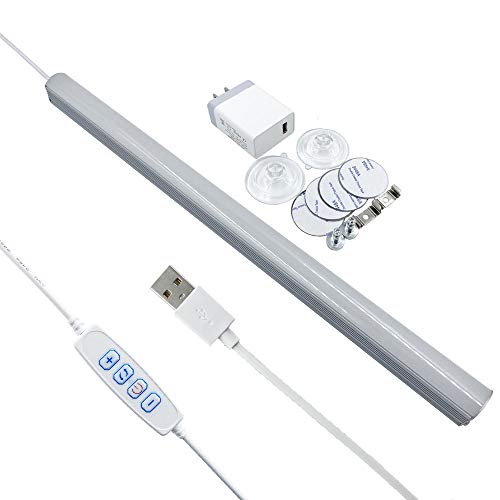 3 Color Modes Dimmable 14inch 10W 1000lm LED Under Cabinet Lighting Bar USB Powered Counter Lighting Bar LED Closet Light Under Counter Lighting for Office Desk,Computer,Bookshelf,Showcase, bunk Bed