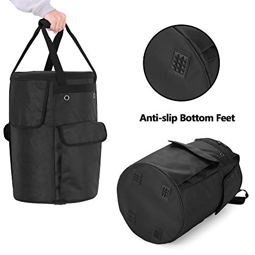 SAMDEW-Propane-Tank-Cover-20lb-Propane-Gas-Tank-Bag-with-Side-Flip-Flap-and-Stable-Tabletop-Feature-2-Storage-Pockets-Ventilated-with-4-Holes-Water-Wear-Resistant-Black-Bag-Only