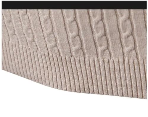 Men Solid Colour High Collar Sweater Casual Slim Fit Pullover Warm Long Sleeve Pullover4