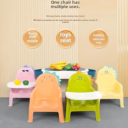 Image of OBaby Dining Table Seat Removable Tray /Adjustable /Foldable /Multifunction /Washable Baby Dining /Feeding Chair for Toddler 0 to 6 Years Baby (Orange NurseryChair)