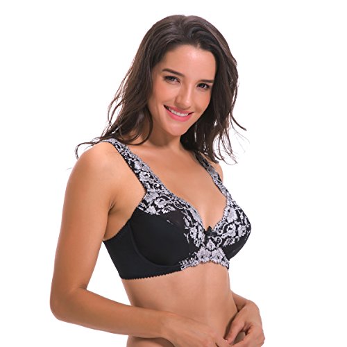 Image of Curve Muse Minimizer Unlined Underwire Bra-2PK-Blue,Silver-34D