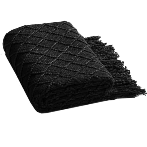 Blausky 1 Stück Kuscheldecke,Quaste Decke,Sofaüberwurf,Sofadecke,Stricken Sofa überwurfdecke,Schlafdecke,Tagesdecke,Couchdecke mit...
