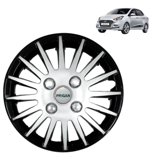 Image of PRIGAN Xcent Black Silver Wheel Cover 14 inch for Xcent (Set of 4 Pcs) (Press Fitting) Model- Camry DC 14