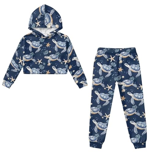 Girls 2 Piece Outfits Sweatsuit Pant Sets with Pockets4