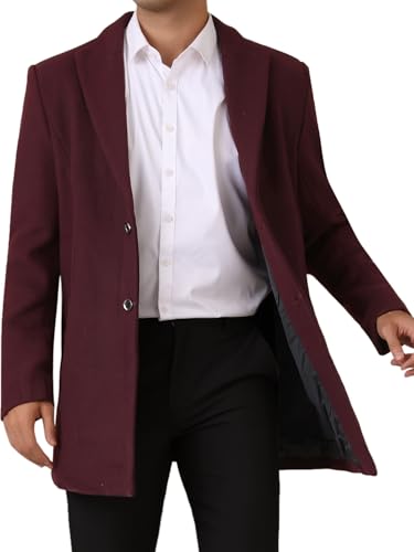 Lars Amadeus Winter Overcoat for Men's Trench Coat Slim Fit Business Long Coat