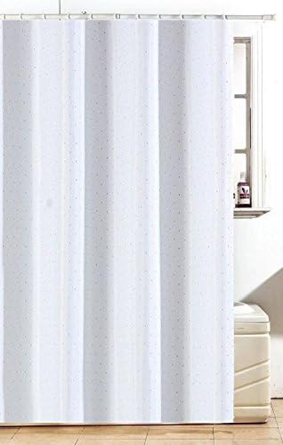 Diamante White Fabric Bathroom Shower Curtain With Hooks 180cm x 180cm Hallways ®