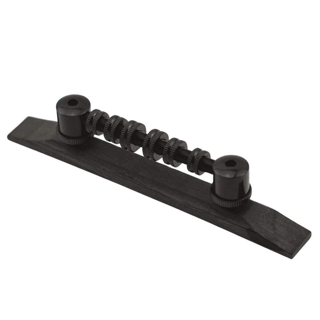 Puente de guitarra de jazz ajustable de acero inoxidable con control de espacio, base de madera de rosa, color negro y dorado, repuesto para guitarra eléctrica (negro)