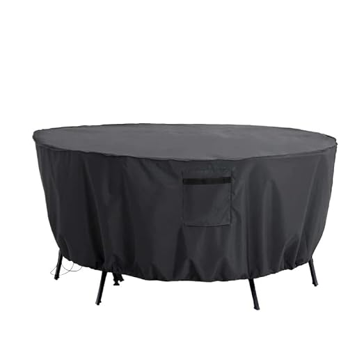 Yusuzh Black Outdoor Round Table Cover 420D Garden Furniture Chair Set Dust Covers Waterproof Oxford Wicker Sofa Protection Patio Rain Snow For Patio Furniture(,180X90cm)