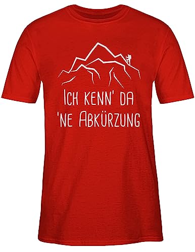 Foto von T-Shirt Herren - Hobby Outfit - Ich Kenn' da 'ne Abkürzung - XL - Rot - wandershirt Berg Shirts wandergeschenke Berge t - Shirt wanderbekleidung Hiking t-Shirts wandert-Shirt Wander Tshirts
