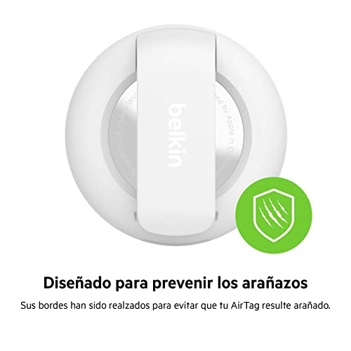 Miniatura 7 de Belkin Funda para Apple AirTag con Clip, Carcasa Protectora Secure Holder con Llavero, Anillo con Llavero para Air Tag con Cobertura antiarañazos, Blanca