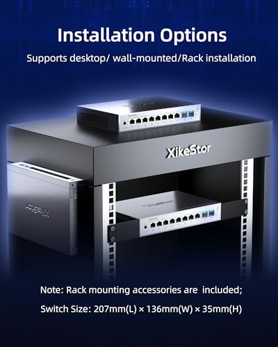 Image of 10-Port 2.5G Web Managed Ethernet Switch, Support LACP /VLAN /QoS /STP /IGMP, 2.5 Gigabit Network Switch, Metal Housing Fanless 2.5Gb Switch, Desktop /Wall-Mount