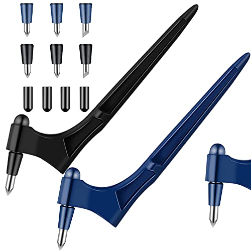 360 Rotating Craft Cutting Tools Set, 2 Pieces Specialty Cutting Tools with 6 Pieces 360-Degree Rotating Carbon Steel Replacement Blade and Cutting Mat for DIY Craft Scrapbooking Stencil Supplies