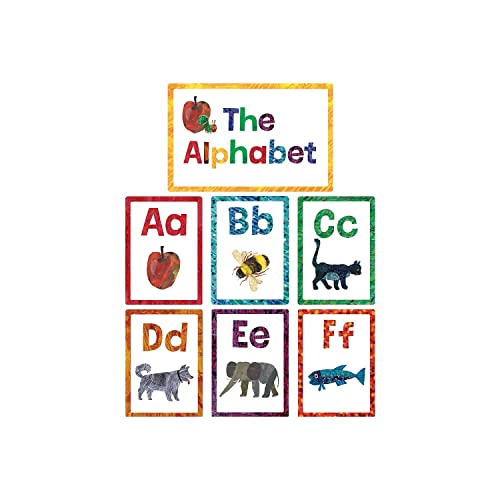 World of Eric Carle The Very Hungry Caterpillar 27 pc Bundle of Alphabet Bulletin Board Decorations, ABC Toddler Learning Posters with Pictures for Letters and Sound Recognition, Classroom Wall Decor
