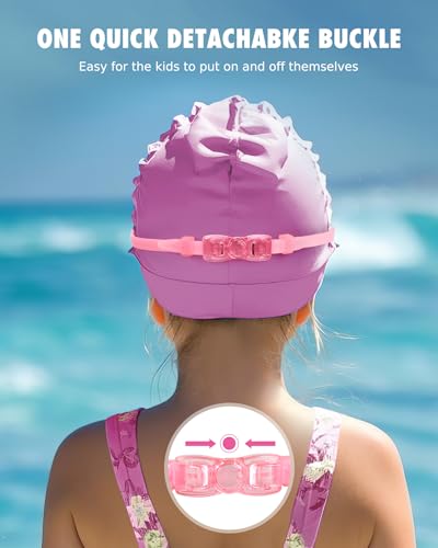 Image of Aegend Kids Swim Goggles, Pack of 2 Swimming Goggles for Children Boys & Girls Age 3-14, White-blue & Pink-blue