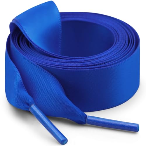 Image of Flat Satin Ribbon Shoelaces WEGOODZF 2cm Wide Shoestrings for Women Girls[2 Pair]