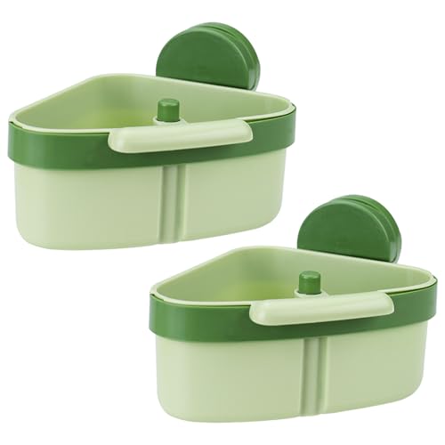 Huakaile 2 Coladores de Esquina para Fregadero con Ventosa Verde