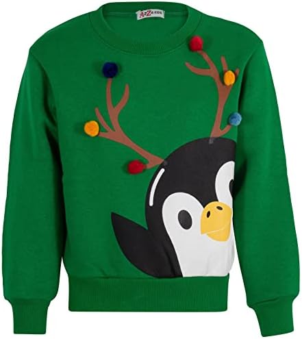 A2Z – Sudadera de Navidad para niños y niñas, diseño de pingüino