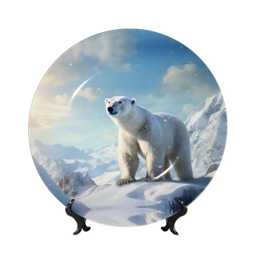 Plato decorativo Polar Bear In The Sun de porcelana miniatura 1