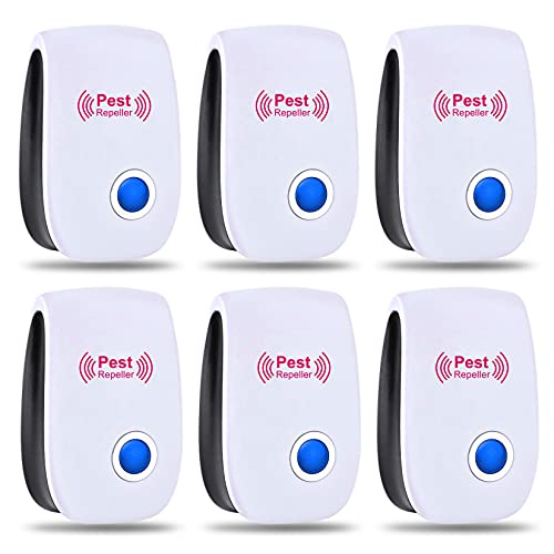 Ultrasonic Pest Repeller 6 Pack, Ultrasonic Pest Repellent Plug in Pest Control Ultrasonic Repellent Indoor Mice Repellent for Bug, Cockroach, Ant, Spider, Mosquito, Insect