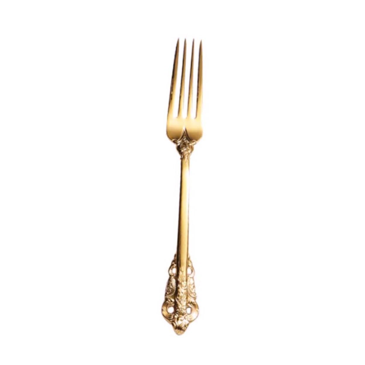 FUNOMOCYA Classical Embossment Western Tableware Fork Stainless Steel Dinner Fork for Fine Dining Hotels Home Schools