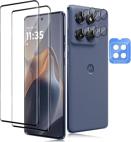 TUTUO Schutzfolie für Motorola Moto Edge 60 Fusion/Moto Edge 60 5G für Panzerglas [2+2 Stück] Schutzfolie + Kameraschutz 3D 9H Härte HD Klar Folie Anti-Kratzer Anti-Fall Displayschutz