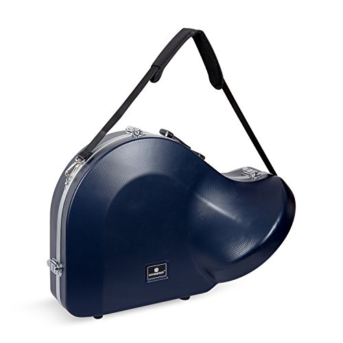Crossrock ABS Hartschalenkoffer für Waldhorn mit einzelner Schultergurt – Blau (CRA862FHBL)