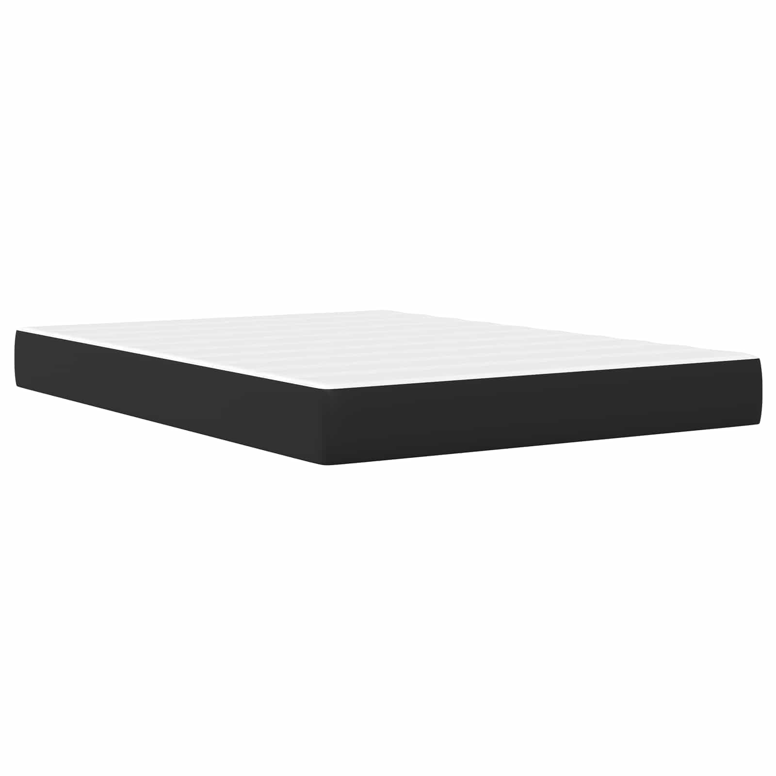 Rama łóżka z materacem, czarna, 160 x 200 cm, sztuczna skóra, stabilny mebel do spania z oświetleniem LED, złącze USB, ergonomiczny materac ze sprężynami kieszeniowymi, stelaż pod materac