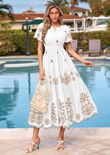 Image of PRETTYGARDEN Womens Summer Dresses Floral Maxi Boho Spring Long Dress