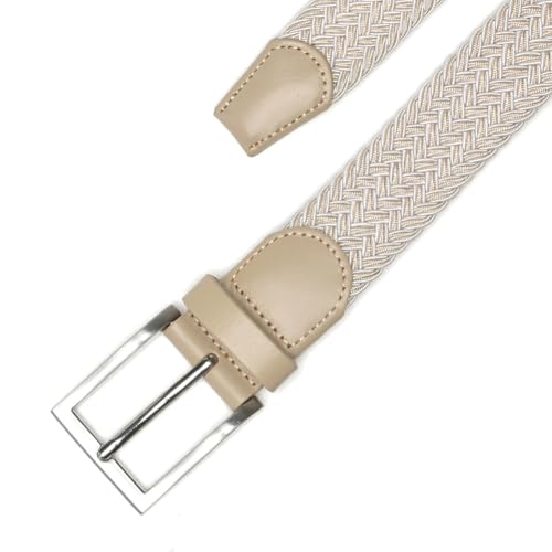 Image of Men's Stretch Braided Elastic Woven Canvas Golf Belt, multicolor,1 3 /8 inch