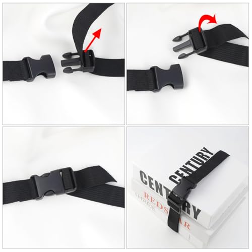 Image of 4 Pack Adjustable Straps for Luggage, Travel Suitcase, Backpack - Packing Belt With Quick Release Buckle (Black)