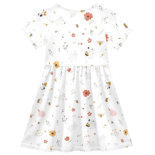 KLL Girls Princess Dresses Short Sleeve Swing Casual Summer Active Playwear for Little Girls2