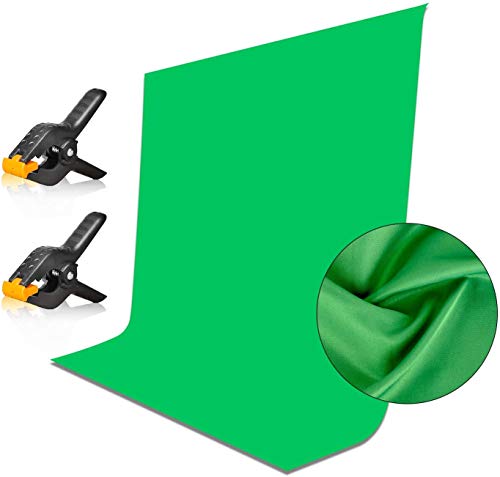 Fondo Fotografia, HOUSON Croma Verde Fondo 1,5M*2M con 2 Clips, Pantalla...