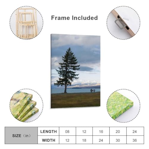 Impression toile arbre solitaire déco murale 60x90 pour habiller un mur vide - 2