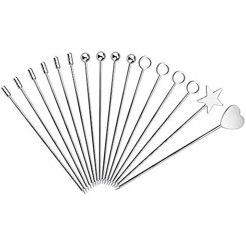 KLYNGTSK 16 PCS Stainless Steel Cocktail Picks Cover
