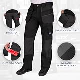 Lee Cooper LCPNT216 Męskie Multi & Kabura Kieszonkowe Kneepad Work Safety Cargo Spodnie Spodnie, Szare/Czarne, Rozmiar 42 Długie