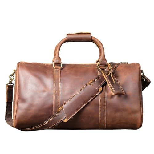 Men Leather Briefcase Travel Bag For Men Large Capacity Luggage Bag Vintage Handbag