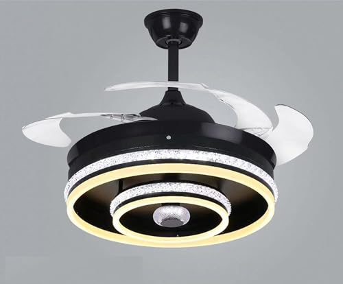 Arus 42" Modern Creative Design Chandelier Ceiling Fan with LED Lighting,Crystal Chandelier Fan Gold Retractable Ceiling Fan Light (T-8196) (B0D5QW7P9J) Amazon Price History, Amazon Price Tracker