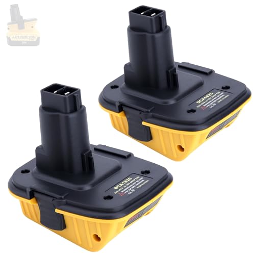 Compatible with Dewalt 18V to 20V Adapter, 2-Pack DCA1820 Adapter Compatible with Dewalt 18V Cordless Drills, Circular Saw and Sanders, Fits New 20V Max Lithium Batteries DCB201 DCB203 DCB204 DCB206