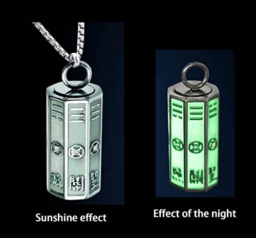 SHOWNICE Ward off Evil Spirits Faith Pendant Unisex Noctilucence Religious Believers Prayer Octagon Eight Character Mantra Necklace4