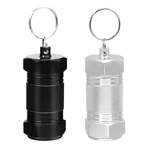 EXCEART 2 Pcs Caixa de PÃ­lula Chaveiro Mini Caixa de PÃ­lula PortÃ¡til Caso de PÃ­lula de AlumÃ­nio