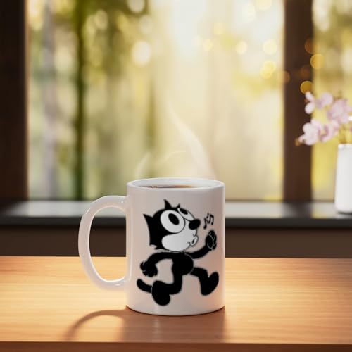 Taza de cerámica Felix Cartoon, blanca, 11 oz miniatura 3