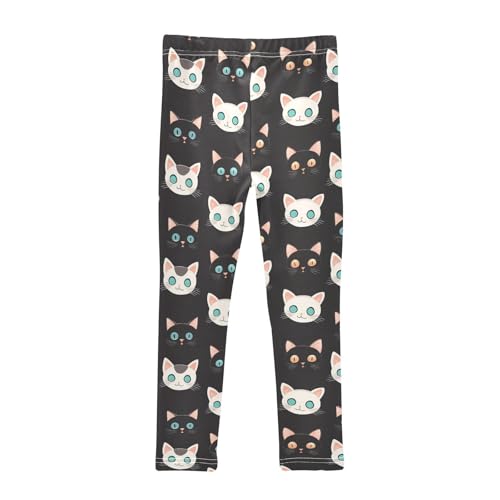 Cat Girls' Leggings Toddler Doodles Funny Kids Yoga Pants Dance Active Tights 4T2