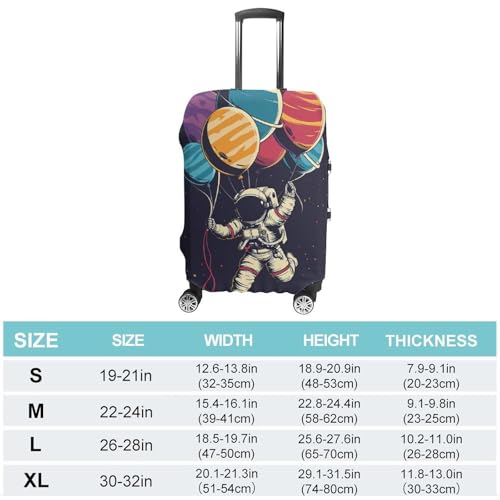 Astronaut in Space Luggage Cover, Washable Elastic Suitcase Cover Protector Fit 18-32 Inch Luggage2
